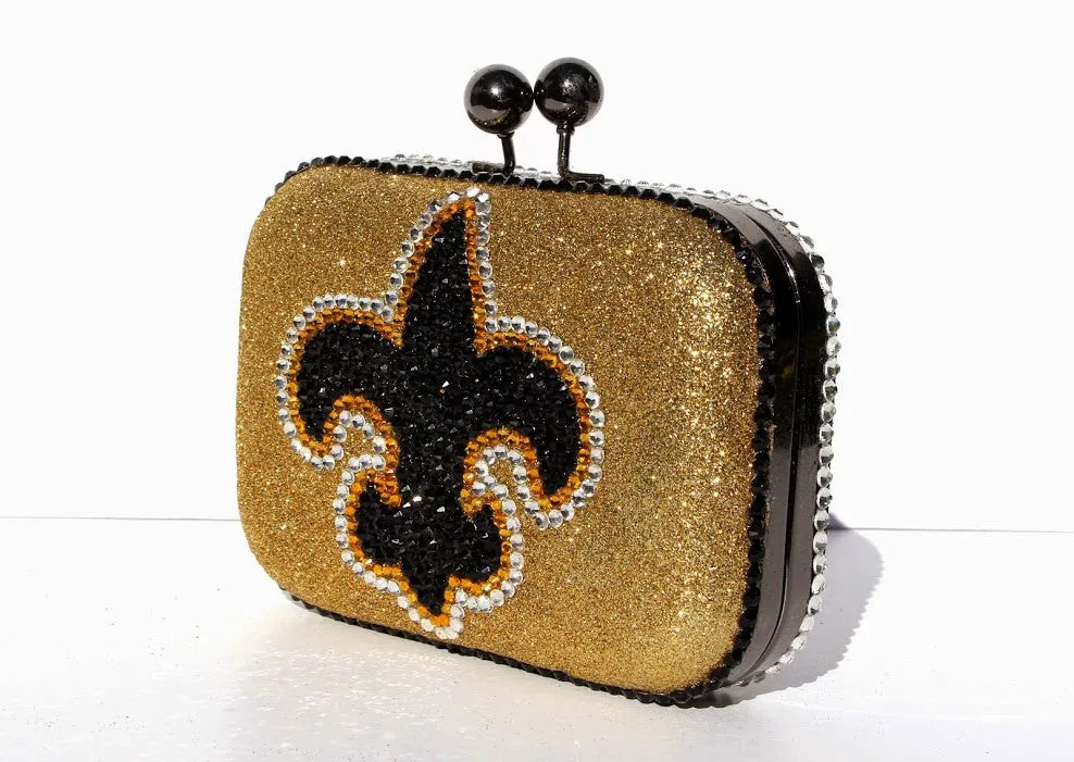 Fleur De Lis Crystal Clutch