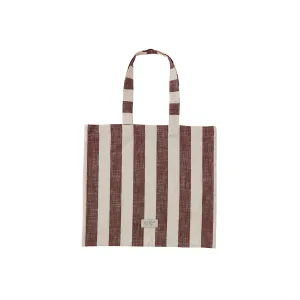 Tote Bag Candy Striped - Brown / Offwhite